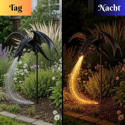 Lumadrache Solar-Gartenskulptur